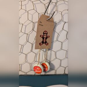 Handmade Bottle Cap Earrings For Christmas